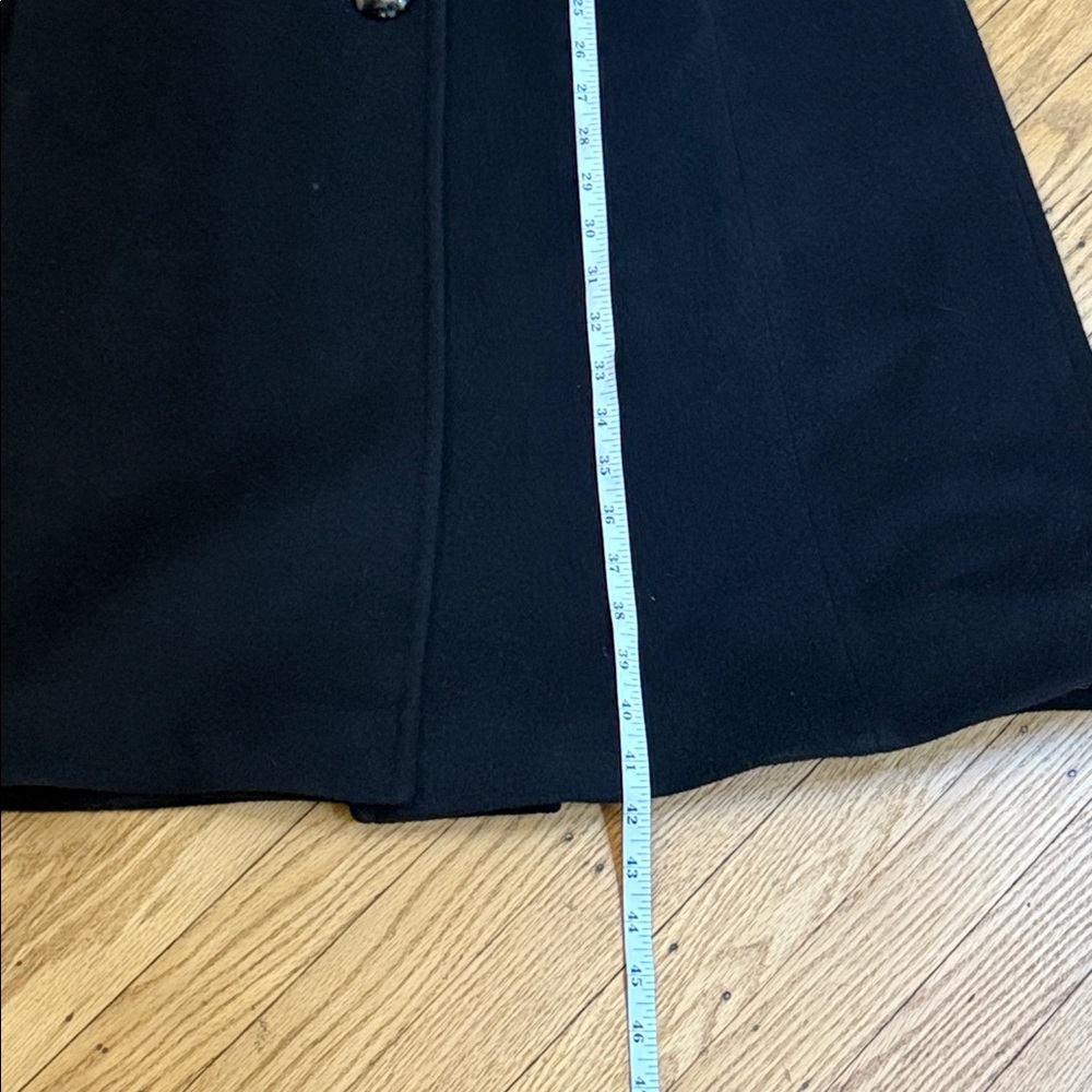 Fleurette Wool Cashmere Black Coat Size 16 Made in USA Classic Winter Overcoat - Picture 5 of 13